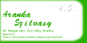 aranka szilvasy business card